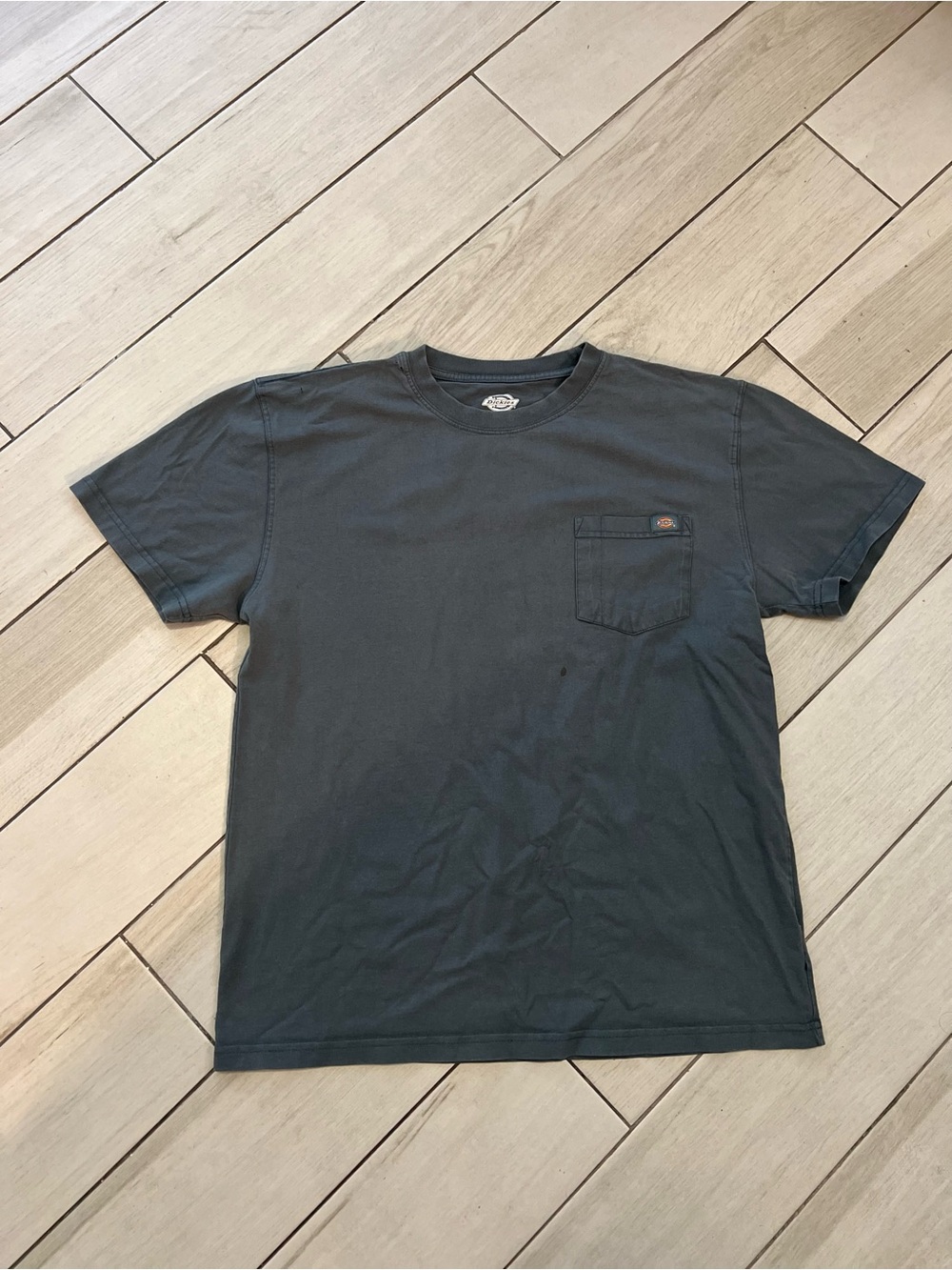 Dickies Heavyweight Shirt Mens Large L Green Work Wear Relaxed Fit Pocket Tee - Picture 2 of 4